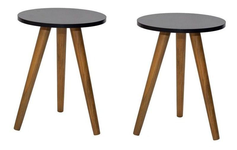 Kit 2 Mesinhas Pequena Mesa De Cabeceira Pé Palito Tripé Decoração Menor preço em Kit 2 Mesinhas Pequena Mesa De Cabeceira Pé Palito Tripé Decoração
