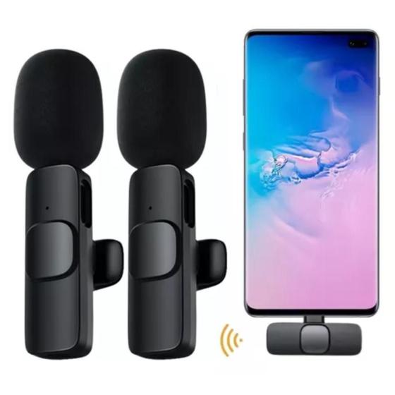 Imagem de Kit 2 Microfone Sem Fio Lapela K9 Compativel/ Tipo C
