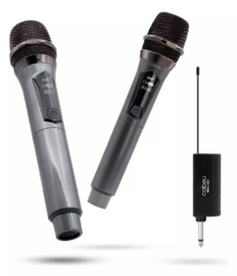 Imagem de Kit 2 Microfone Sem Fio Profissional Led Com Receptor Ec uhf