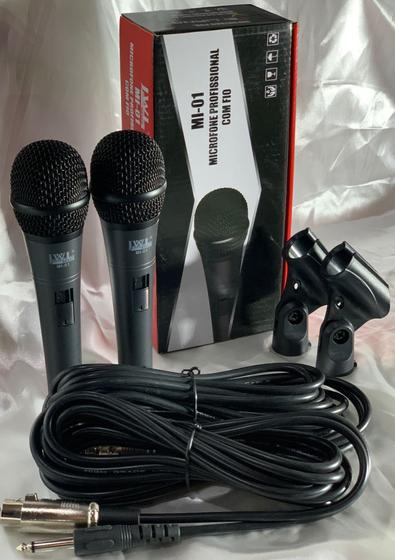 Imagem de Kit 2 Microfones Profissionais com fio MI-01 JWL