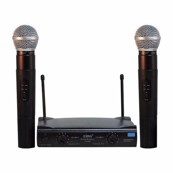 Imagem de Kit 2 Microfones Sem Fio UHF LE-906 Lelong