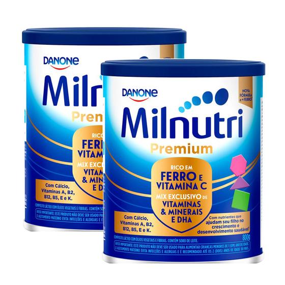 Imagem de Kit 2 Milnutri Premium Danone 800g