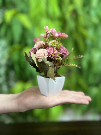 Kit 2 mini arranjos de flores artificiais mini rosa decoração lembrancinhas jardim - JL FLORES ARTIFICIAIS
