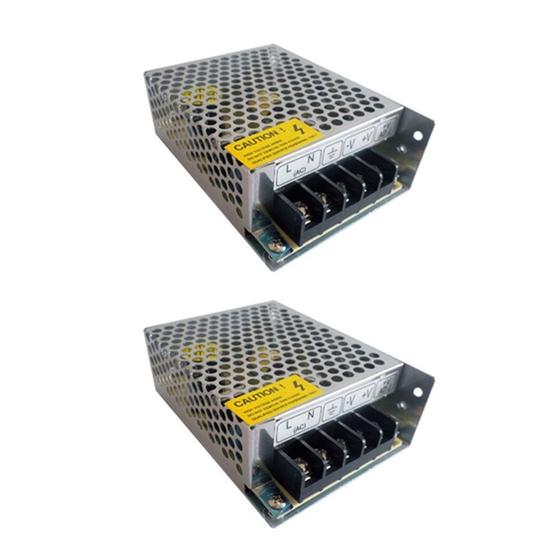 Imagem de Kit 2 Mini Fonte Chaveada Colmeia 12V 5A 60W Cftv Fita Led