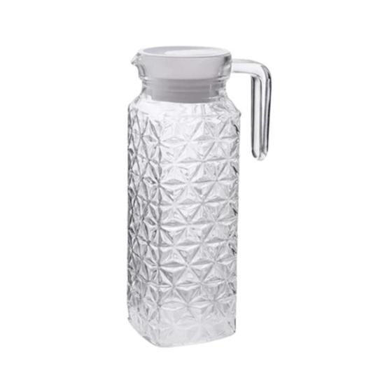 Imagem de Kit 2 Mini Jarra Vidro Água Suco Refresco Com Tampa 600ml