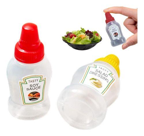 Imagem de Kit 2 Mini Potes Bisnagas Molho Salada Mostarda Ketchup