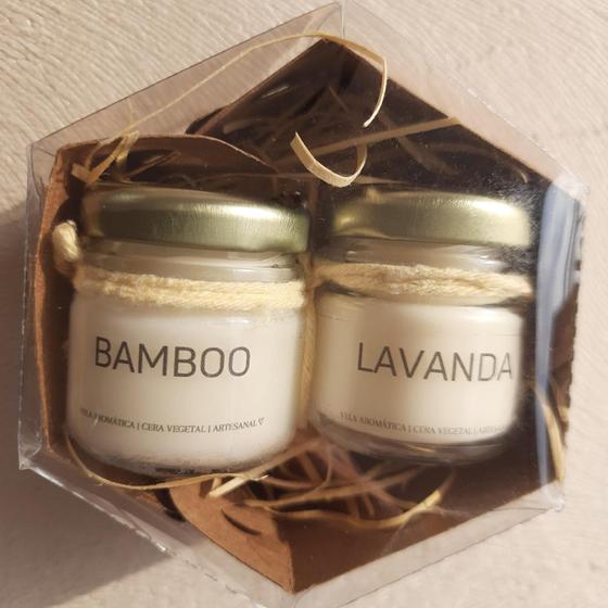 Imagem de Kit 2 Mini Vela Aromática Perfumada Bamboo e Lavanda 40g cada