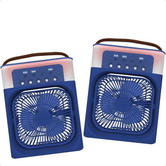 Kit 2 Mini Ventiladores Climatizados Umidificador Portatil Carregável Usb Potente Silencioso Menor preço em Kit 2 Mini Ventiladores Climatizados Umidificador Portatil Carregável Usb Potente Silencioso