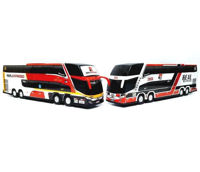 Imagem de Kit 2 Miniatura Ônibus Real Exxpresso Coleções 30Cm