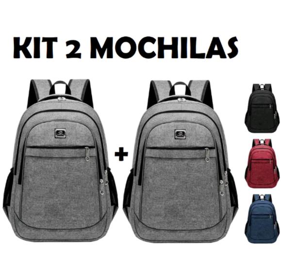 Imagem de Kit 2 mochila unissex masculino feminino barato