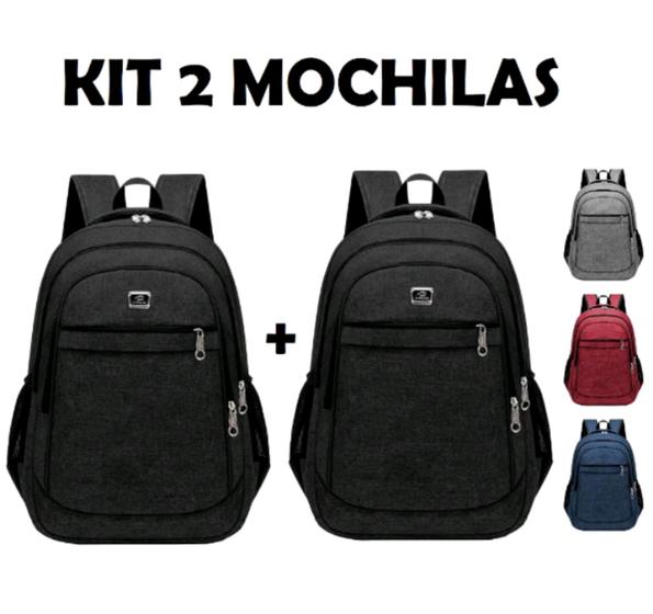 Imagem de Kit 2 Mochilas Bolsa Viagem Resistente Masculina Feminina