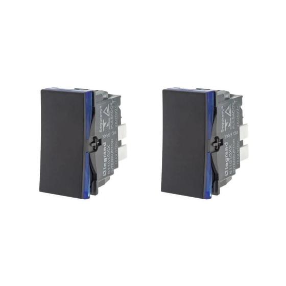 Imagem de Kit 2 Modulo Interruptor Simples Preto Pial Plus+ 611010PT