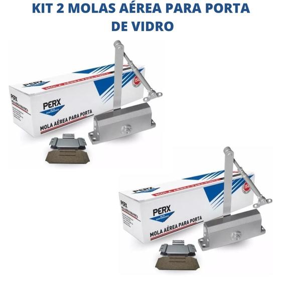 Imagem de KIT 2 Molas Aérea P/ Porta De Vidro De 25 À 45kg Completa C/suporte