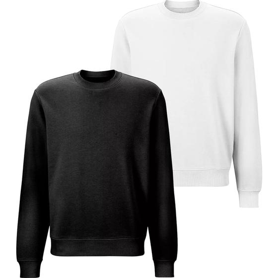 Imagem de kit 2 Moletom Liso unisex Blusa De Frio Sem Capuz