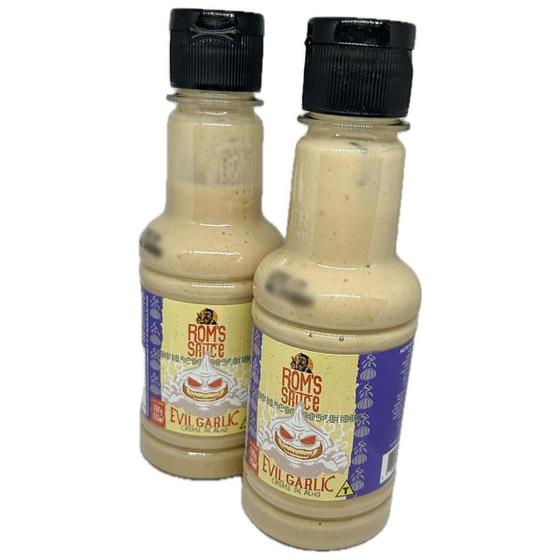 Imagem de Kit 2 Molhos De Alho Churrasco Evil Garlic Rom'S Sauce 190G