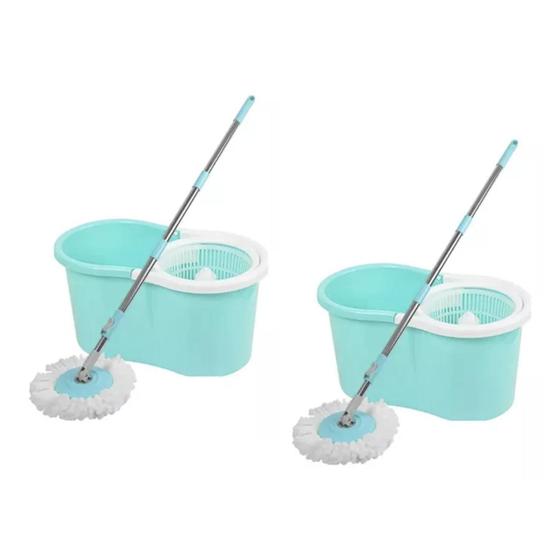 Imagem de Kit 2 Mop De Limpeza Com Balde Centrifugador 4l Kala