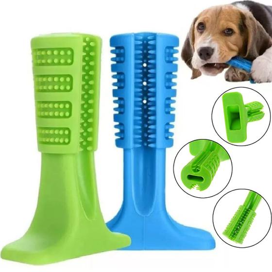 Imagem de Kit 2 Mordedor Pet Escova Dentes Brinquedo Dental Cachorro