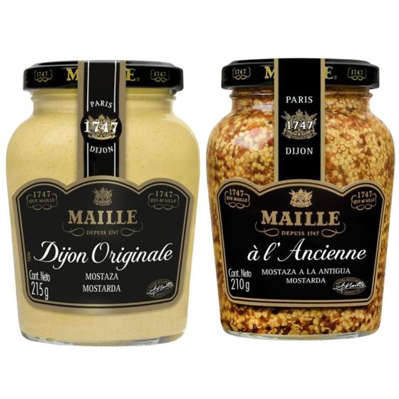 Imagem de Kit 2 Mostarda Francesa Maille Dijon 215g e L'ancienne 210g