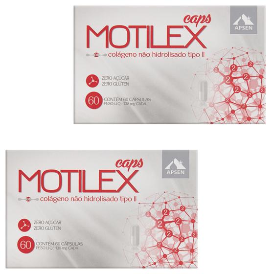 Kit 2 Motilex Colágeno Tipo II 40 MG com 60 Cápsulas Menor preço em Kit 2 Motilex Colágeno Tipo II 40 MG com 60 Cápsulas
