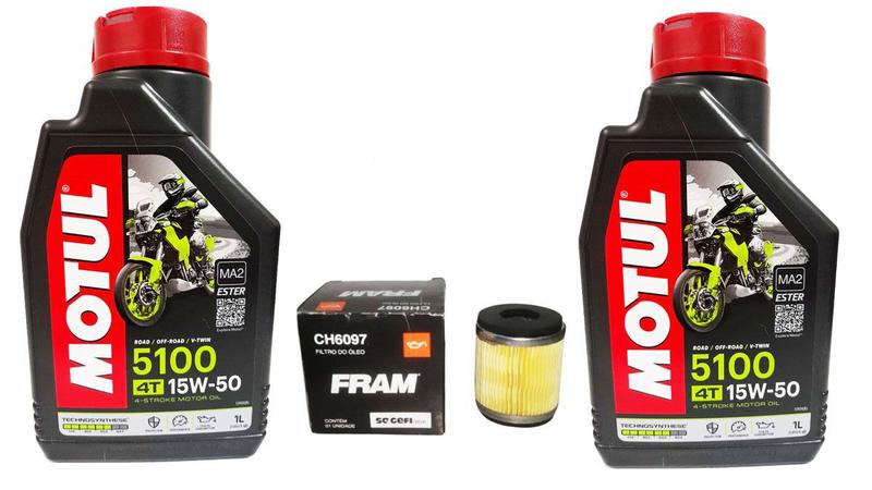 Imagem de Kit 2 Motul 5100 15W50 + Filtro Fram CH6097