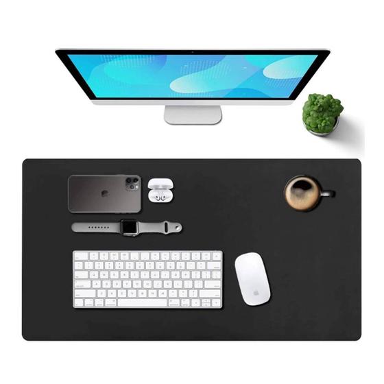 Imagem de Kit 2 Mouse Pad 70x30cm Gamer Grande Slim Impermeavel Tapete De Mesa Em Sintético Preto