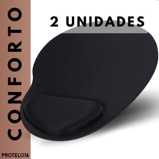 Imagem de Kit 2 Mouse Pad Sortido Ergonomico Com Apoio de Pulso Confortavel Para Escritorio Home Office Gamer - Proteloja