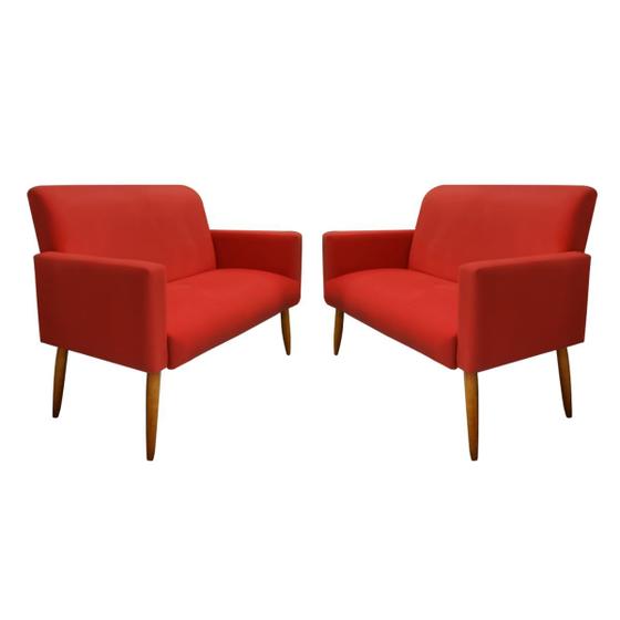 Imagem de Kit 2 Namoradeiras Malibu Decorativas Suede Vermelho