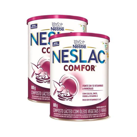 Kit 2 Neslac Comfor Composto Lácteo 800g Menor preço em Kit 2 Neslac Comfor Composto Lácteo 800g