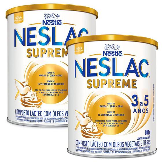 Kit 2 Neslac Supreme Composto Lácteo 800g Menor preço em Kit 2 Neslac Supreme Composto Lácteo 800g