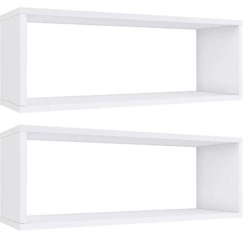 Kit 2 Nichos Retangular Suspenso 100% MDF Unic Plan 50 x 20 Cm Branco Menor preço em Kit 2 Nichos Retangular Suspenso 100% MDF Unic Plan 50 x 20 Cm Branco