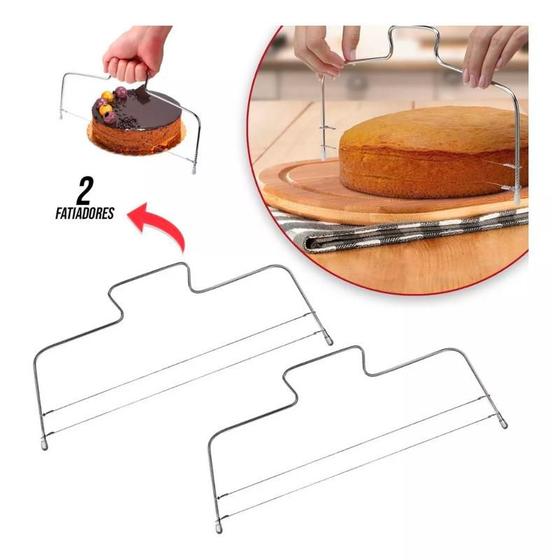 Kit 2 Nivelador Cortador Fatiador Para Bolos Fatias Redondo Quadrado