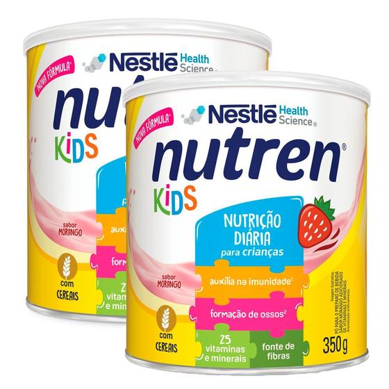 Imagem de Kit 2 Nutren Kids Morango Complemento Alimentar Lata com 350g