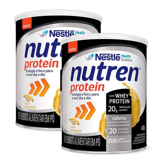 Imagem de Kit 2 Nutren Protein Suplemento Alimentar Banana 400g
