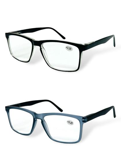 Imagem de Kit 2 Óculos De Leitura Com Grau e Sem Grau Quadrado 1.00 Até 4.00 Perto Descanso 2023164