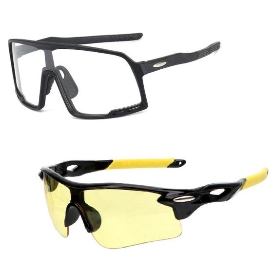 Imagem de Kit 2 Óculos Esportivo Masculino Feminino Lentes Noturnas