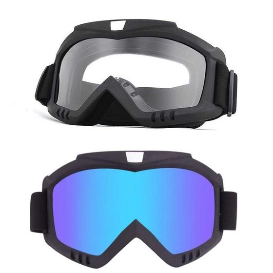 Imagem de Kit 2 Óculos Uv Motocross Esqui Jet Ski Snowboard Paintball