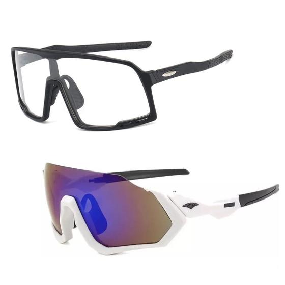 Imagem de Kit 2 Óculos UV400 Beach Sports + Transparente Ciclismo Mtb