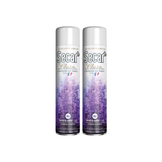 Imagem de Kit 2 Odorizadores de Ambientes Secar Charm Lavanda de Paris 360ml