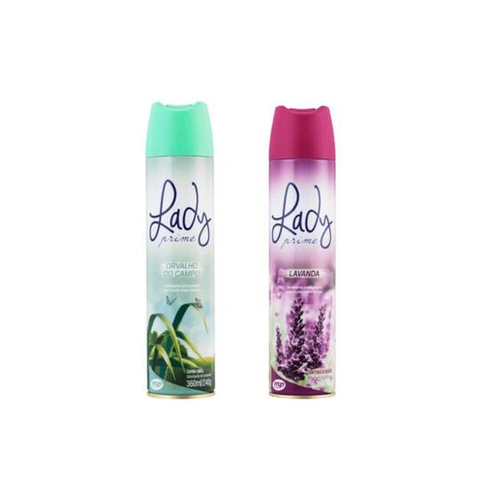 Imagem de Kit 2 Odorizadores Lady Prime Capim Limão + Lavanda 360ml Cada