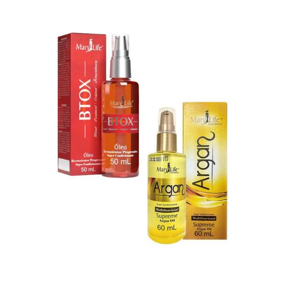 Imagem de Kit 2 Oleo Capilar Argan Reparador De Pontas Mary Life 60ml