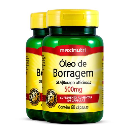 Imagem de Kit 2 Óleo de Borragem 500mg Maxinutri 60 Cápsulas