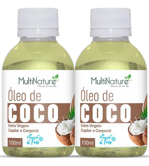 Imagem de Kit 2 Óleo De Coco 100ml Multinature Tratamento Cabelo/Pele