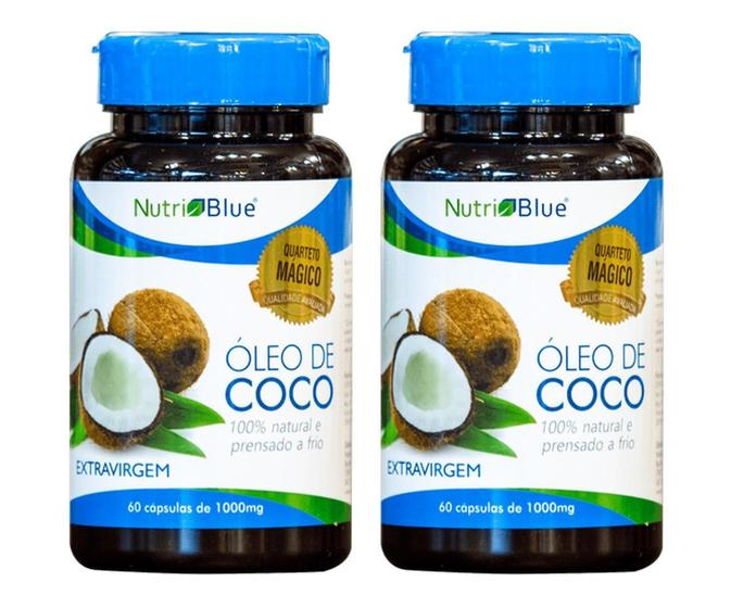 Imagem de Kit 2 Óleo De Coco, Antinflamatório, Nutri Blue 60Cps 1000Mg