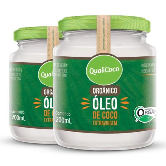 Imagem de Kit 2 Óleo de coco extra virgem Qualicoco 200 ml orgânico