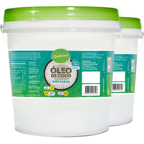Imagem de Kit 2 Óleo de Coco Sem Sabor Qualicoco 3 litros virgem