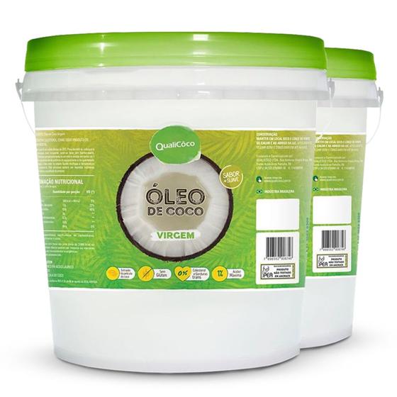 Imagem de Kit 2 Óleo de Coco virgem Balde 10kg Qualicôco