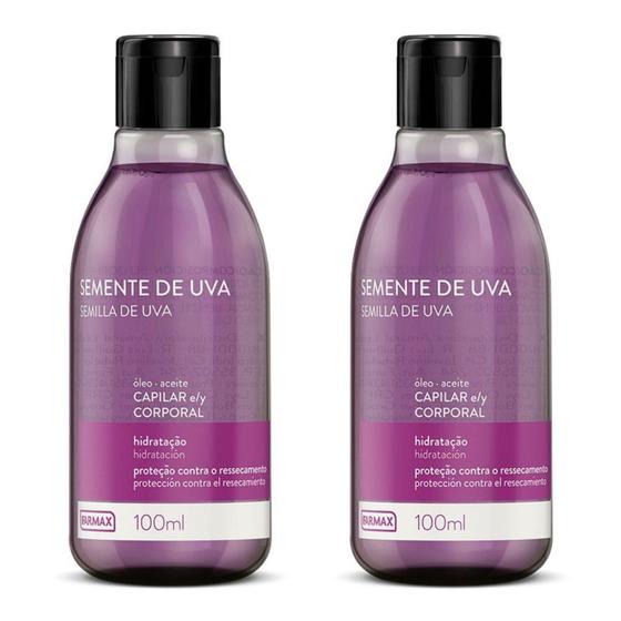 Imagem de Kit 2 Oleo de Semente de Uva Capilar e Corporal 100 ML - Farmax