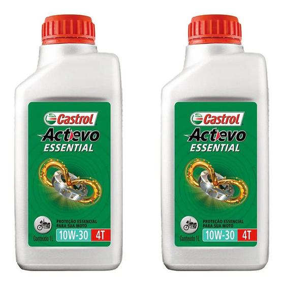 Imagem de Kit 2 Óleo Moto 4 Tempos Castrol Actevo Essential 10w30 4t