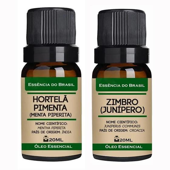 Imagem de Kit 2 Óleos Essenciais 20Ml - Hortelã Pimenta + Zímbro Puro