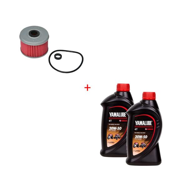 Imagem de Kit 2 Oleos Yamalube 20w50 mais 1 Filtro de Oleo Yamaha Lander 250 Todos os Anos